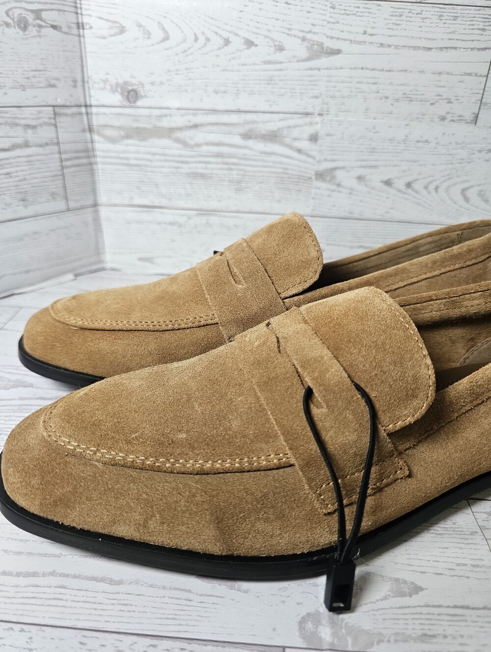 ZARA Women's Suede Penny Loafers Tan Brown Size 10 NEW With Tags - Picture 8 of 10